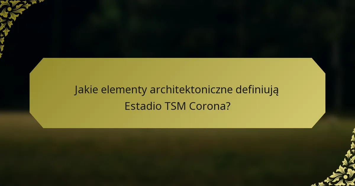 Jakie elementy architektoniczne definiują Estadio TSM Corona?