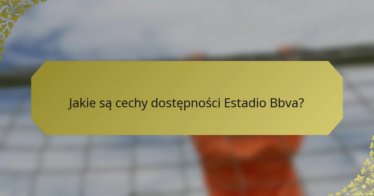 Jakie są cechy dostępności Estadio Bbva?
