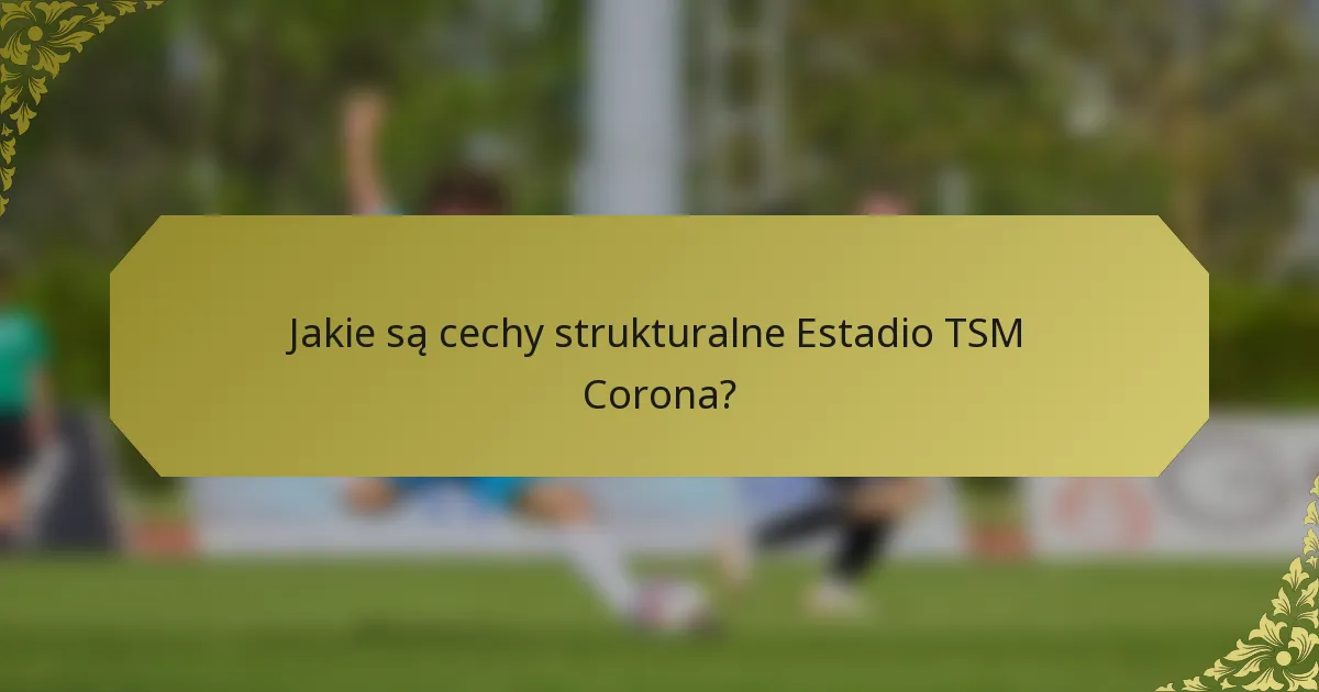 Jakie są cechy strukturalne Estadio TSM Corona?