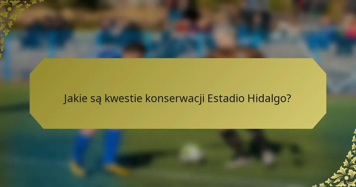 Jakie są kwestie konserwacji Estadio Hidalgo?